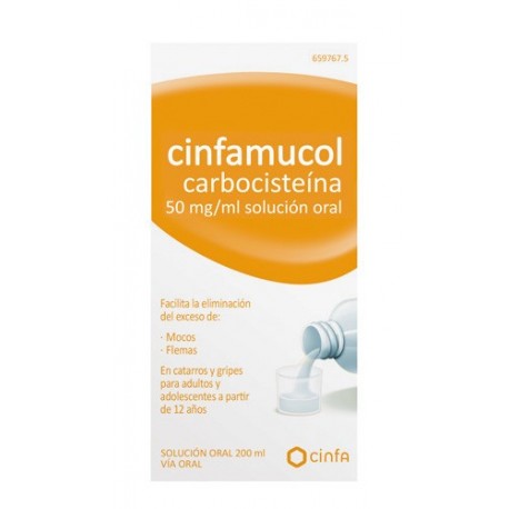 CINFAMUCOL CARBOCISTEINA 50MG/ML ORAL 200ML