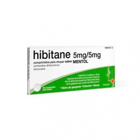 HIBITANE 5/5 MG 20 COMPRIMIDOS PARA CHUPAR MENTOL