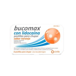 BUCOMAX LIDOCAINA 8 PASTILLAS PARA CHUPAR NARANJA