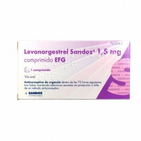 LEVONORGESTREL SANDOZ 1.5 MG EFG 1 COMP